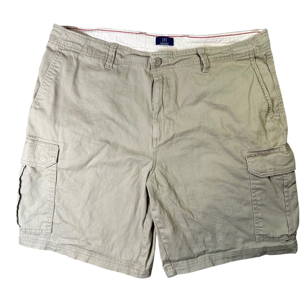 George Mens Cargo Shorts Khaki Tan Utility Gorpcore‎ Size 38 Minimalist Summer